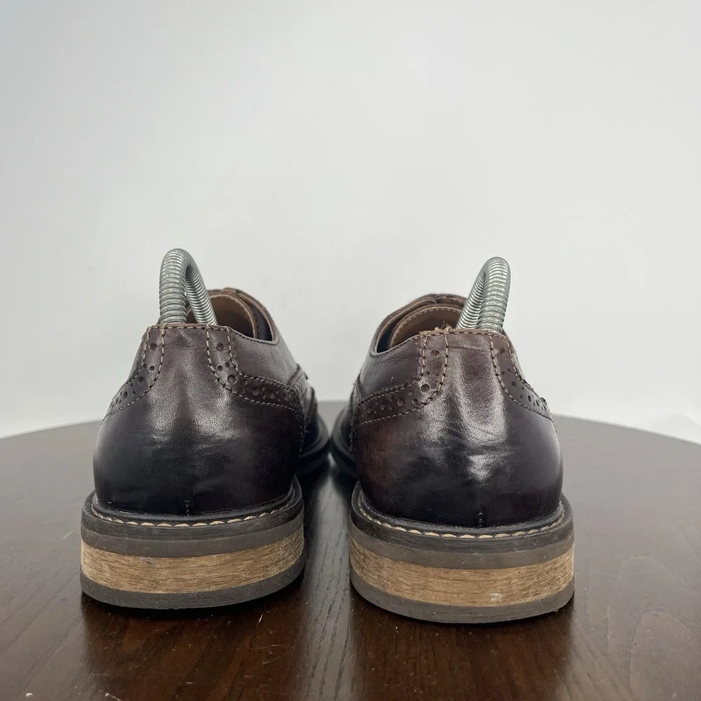 Vionic Bowery Bruno Shoes Men's 10 Brown Leather‎ Wingtip Oxford Brogue Dress